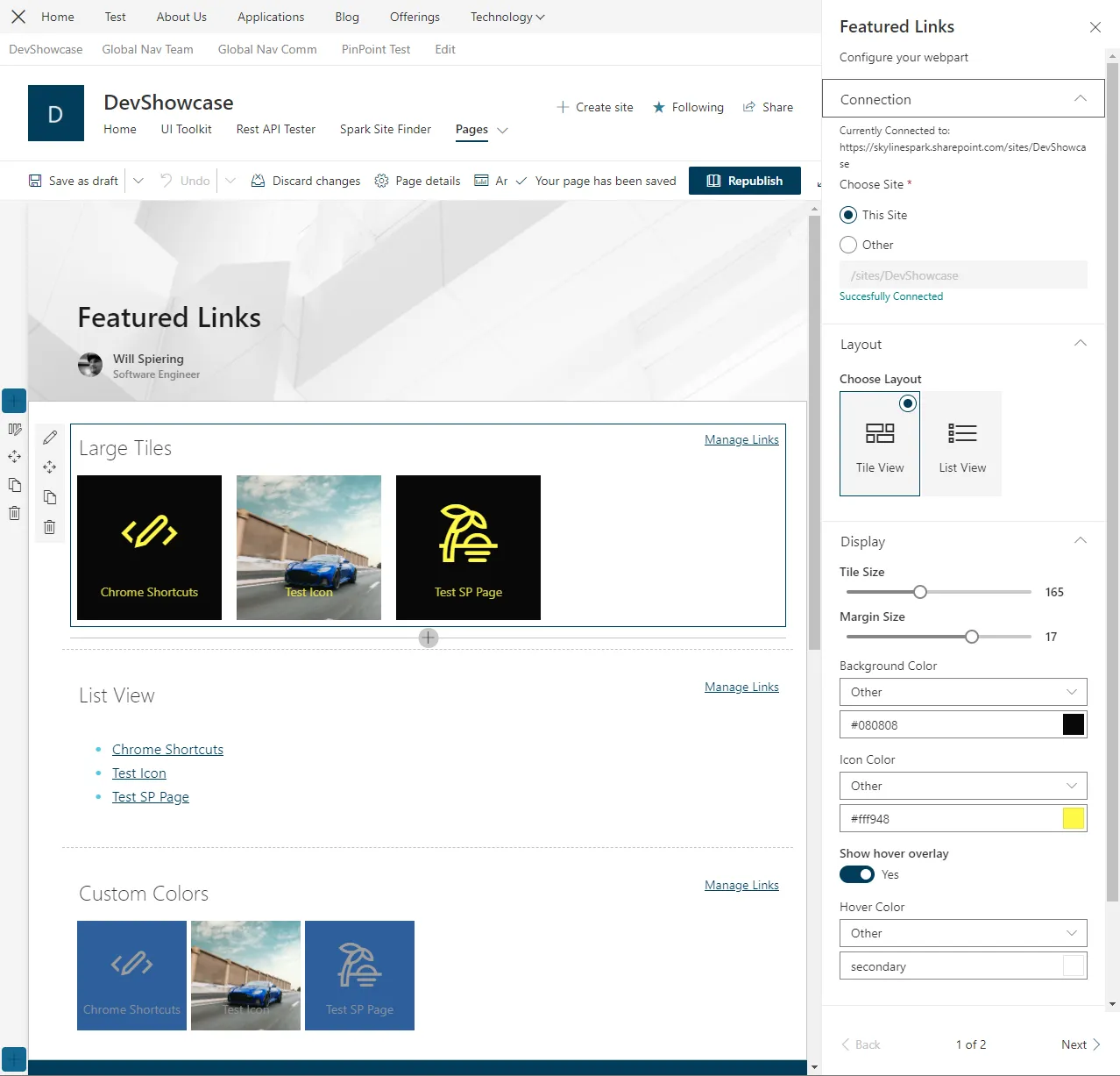 Featured Links Web Part Edit Mode