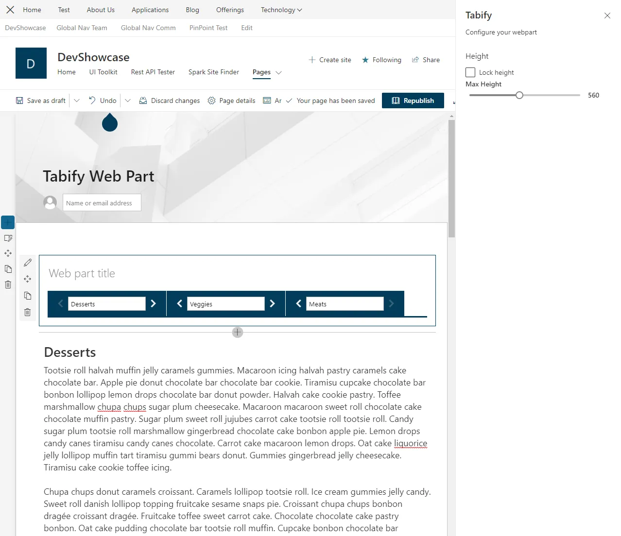 Tabify Web Part