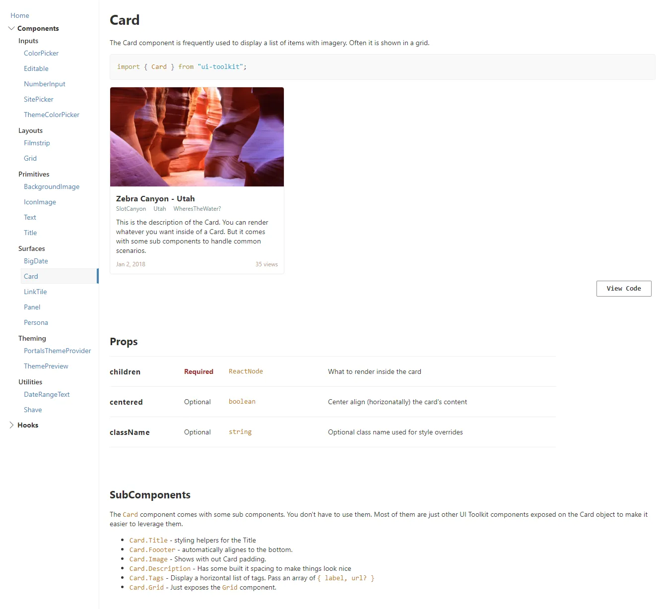 UI Toolkit Card