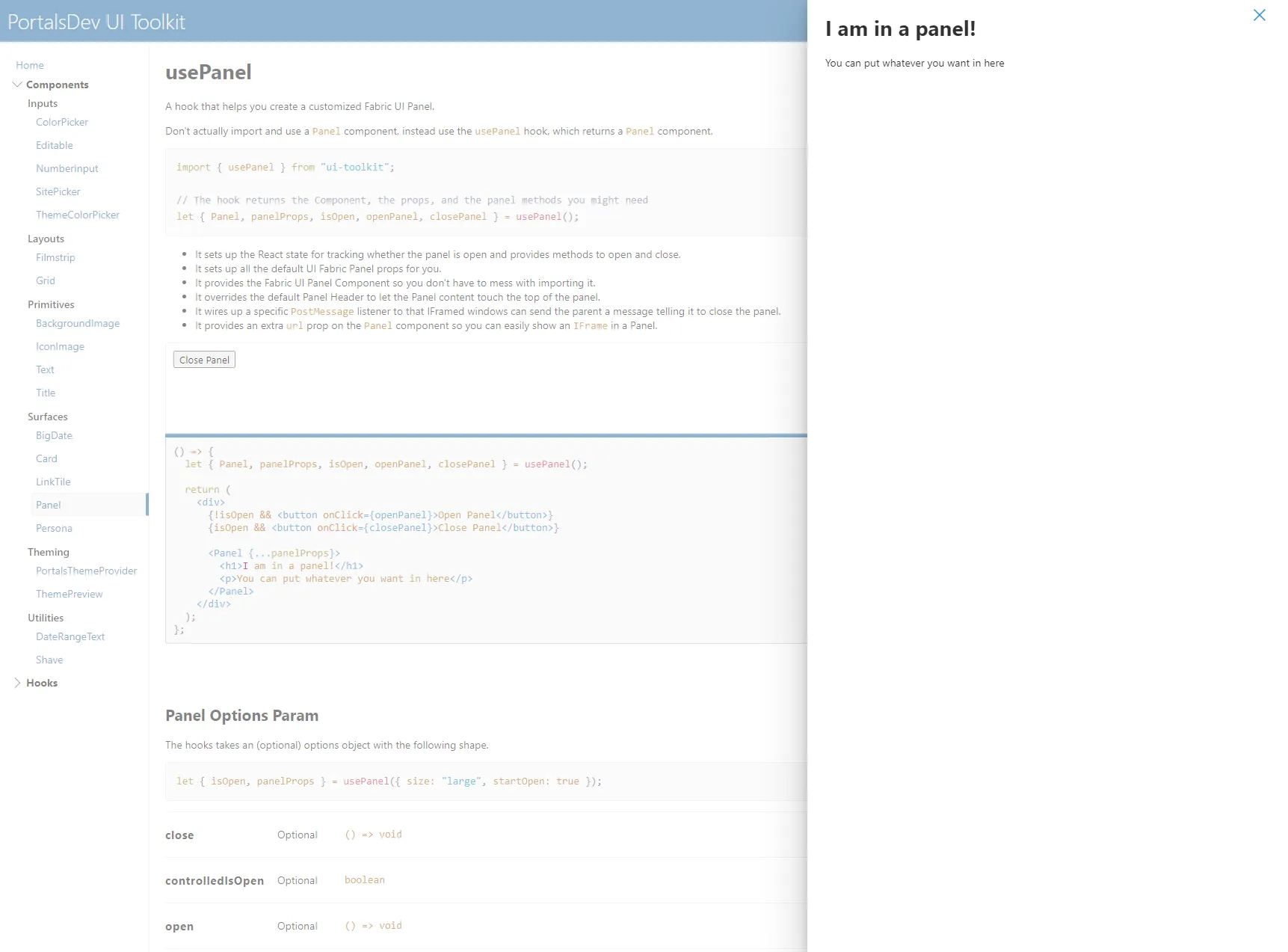 UI Toolkit Panel Hook